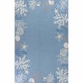 Homeroots 27 x 45 in. Polyester Sea Blue Area Rug 353393